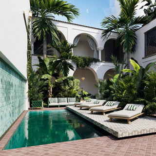 Outdoor Daybed Weston Single natural teak viola sand