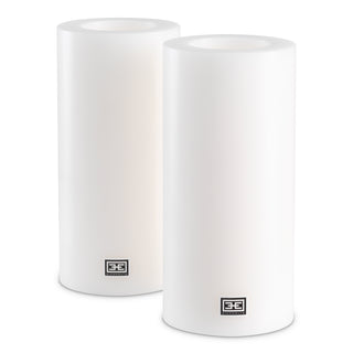 Artificial Candle ø 10 x H. 21 cm white set of 2