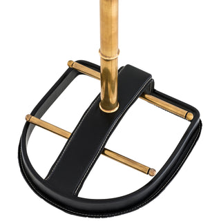 Dressboy McKinsey vintage brass finish black leath
