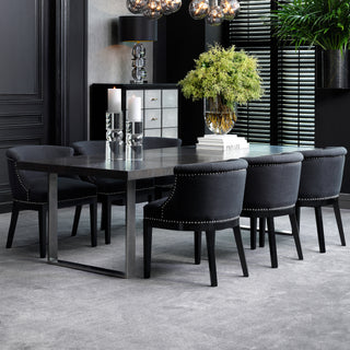 Dining Table Borghese charcoal grey oak veneer