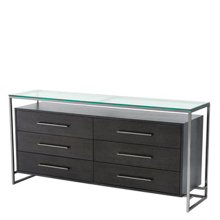 Dresser Durand charcoal oak veneer black nickel finish