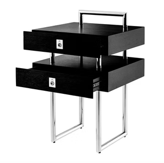 Nightstand Bedini polished stainless steel