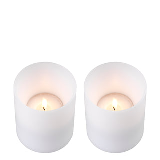 Artificial Candle deep ø 10 x H. 12 cm white S/2