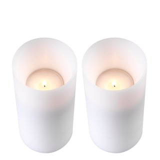 Artificial Candle deep ø 10 x H. 21 cm white S/2