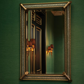 Mirror Civita vintage brass finish