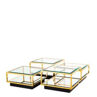 Coffee Table Tortona gold finish set of 4