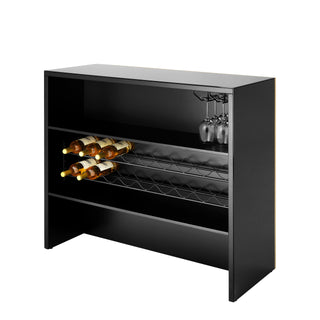 Bar Grimaldi gold finish black glass