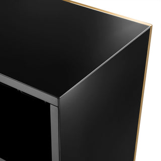 Bar Grimaldi gold finish black glass