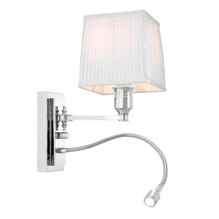 Wall Lamp Ellington nickel finish incl white shade