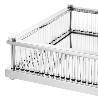 Tray Cora rectangular nickel finish