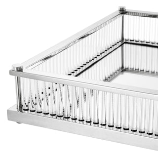 Tray Cora square nickel finish