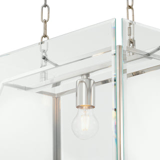 Chandelier Azure S nickel finish bevelled glass