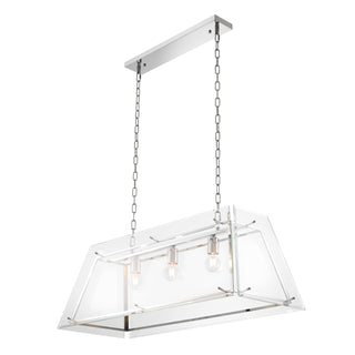 Chandelier Azure L nickel finish bevelled glass