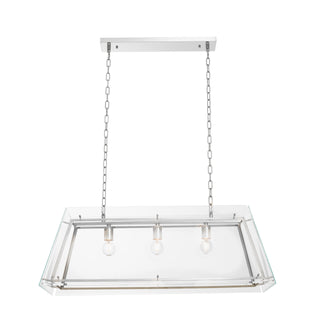 Chandelier Azure L nickel finish bevelled glass