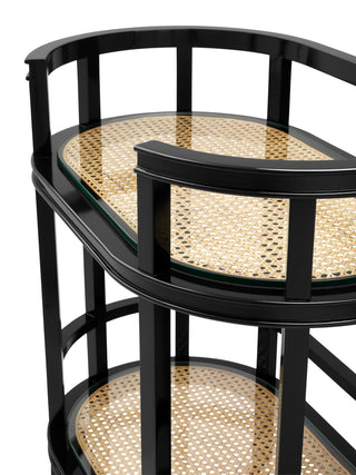 Trolley Bahamas black finish natural cane