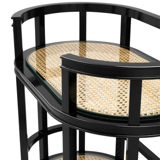 Trolley Bahamas black finish natural cane
