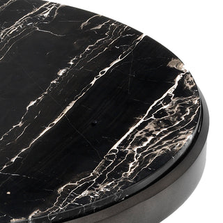 Side Table Tomasso bronze finish portoro marble