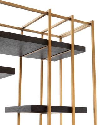 Cabinet Ward brushed brass finish mocha oak veneer
