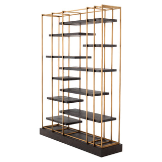 Cabinet Ward brushed brass finish mocha oak veneer