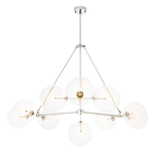 Chandelier Bermude nickel finish clear glass