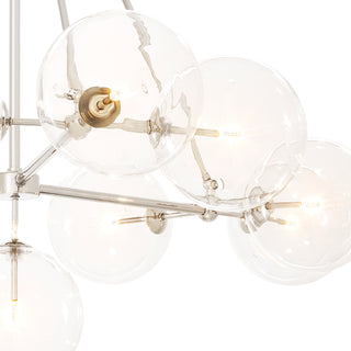 Chandelier Bermude nickel finish clear glass