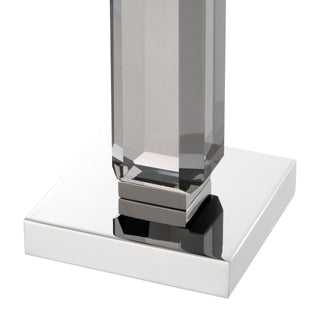 Candle Holder Livia nickel finish smoke crystal glass set of 3