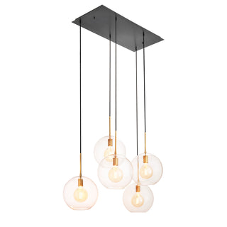 Chandelier Tango 5 light antique brass finish
