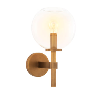 Wall Lamp Jade antique brass finish glass