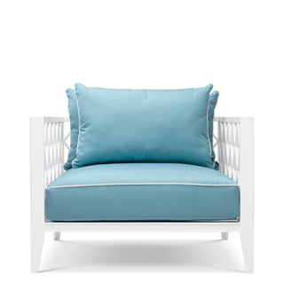 Outdoor Chair Ocean Club white sunbrella mineral blue