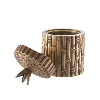Box Bamboo round vintage brass finish