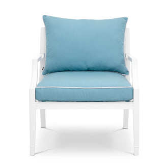 Outdoor Chair Bella Vista white sunbrella mineral blue