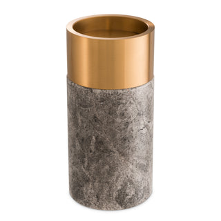 Candle Holder Sierra grey marble brass finish set of 3