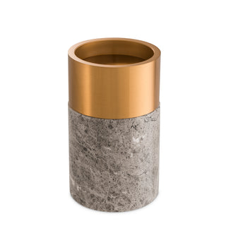 Candle Holder Sierra grey marble brass finish set of 3