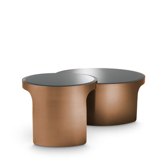 Coffee Table Piemonte brush copper finish set of 2