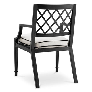 Outdoor Dining Chair Paladium with arm black sunbrella canvas