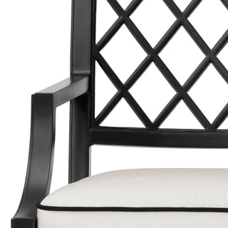 Outdoor Dining Chair Paladium with arm black sunbrella canvas
