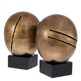 Object Artistic vintage brass finish set of 2