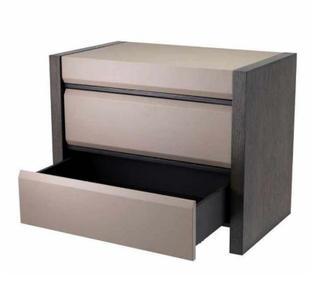 Nightstand Meribel grey leather look