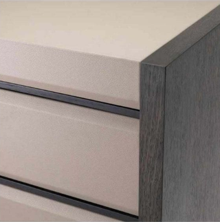 Nightstand Meribel grey leather look