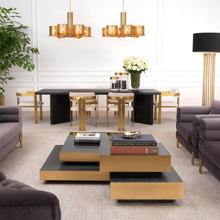 Coffee Table Shelton brushed brass finish