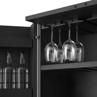 Bar Cabinet Dimitrios charcoal grey oak veneer