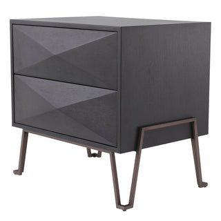 Nightstand Highland charcoal brown oak veneer
