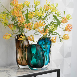 Vase Sianni M blue glass