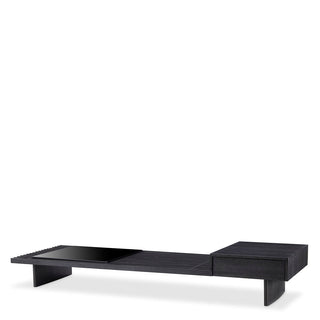 Coffee Table The Crest charcoal grey oak veneer incl glass top