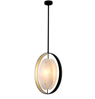 Chandelier Trissoni gunmetal finish gold finish alabaster