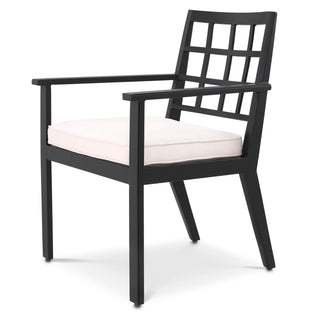 Outdoor Dining Chair Cap-Ferrat black sunbrella canvas