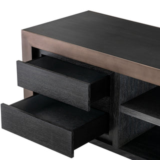 TV Cabinet Talbot charcoal grey oak ven med bronze