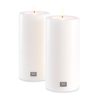 Artificial Candle ø 12 x H. 25 cm white set of 2