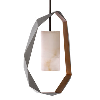 Chandelier Santos gunmetal finish incl alabaster