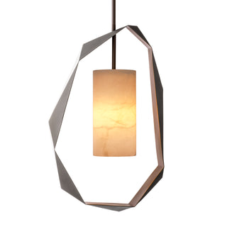 Chandelier Santos gunmetal finish incl alabaster